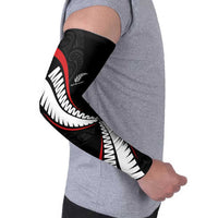 New Zealand Rugby Custom Arm Sleeves Sporty Silver Fern Shape with Maori Tattoos - Polynesian Pride
