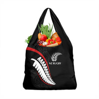 New Zealand Rugby Grocery Bag Sporty Silver Fern Shape with Maori Tattoos LT03 1-pack One Size Black - Polynesian Pride