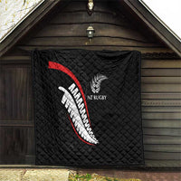 New Zealand Rugby Quilt Sporty Silver Fern Shape with Maori Tattoos LT03 - Polynesian Pride