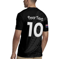 New Zealand Rugby Custom Rugby Jersey Sporty Silver Fern Shape with Maori Tattoos - Polynesian Pride