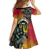 Vanuatu and Australia Together Family Matching Off Shoulder Maxi Dress and Hawaiian Shirt Kangaroo with Pig Tusk Indigenous Pattern LT03 - Polynesian Pride