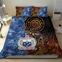 Samoa and Australia Together Bedding Set Kangaroo and Tribal Hibiscus Aboriginal Pattern LT03 - Polynesian Pride