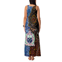 Samoa and Australia Together Family Matching Tank Maxi Dress and Hawaiian Shirt Kangaroo and Tribal Hibiscus Aboriginal Pattern LT03 - Polynesian Pride