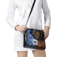 Samoa and Australia Together Shoulder Handbag Kangaroo and Tribal Hibiscus Aboriginal Pattern LT03 - Polynesian Pride