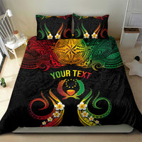 Personalised Pohnpei Independence Day Bedding Set Polynesian Tattoo and Plumeria Reggae Color