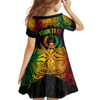 Personalised Pohnpei Independence Day Family Matching Off The Shoulder Long Sleeve Dress and Hawaiian Shirt Polynesian Tattoo and Plumeria Reggae Color LT03 - Polynesian Pride