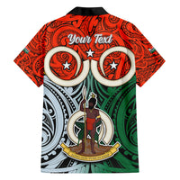 Personalised Vanuatu Penama Province Family Matching Summer Maxi Dress and Hawaiian Shirt Pig Tusk Mix Maori Pattern and Namele Leaf LT03 - Polynesian Pride