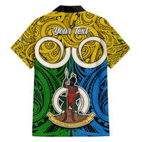 Personalised Vanuatu Malampa Province Family Matching Short Sleeve Bodycon Dress and Hawaiian Shirt Pig Tusk Mix Maori Pattern and Namele Leaf LT03 - Polynesian Pride