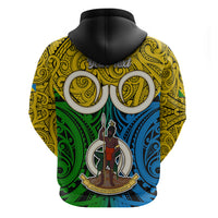Personalised Vanuatu Malampa Province Hoodie Pig Tusk Mix Maori Pattern and Namele Leaf LT03 - Polynesian Pride