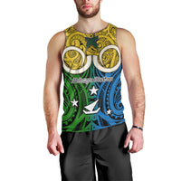 Personalised Vanuatu Malampa Province Men Tank Top Pig Tusk Mix Maori Pattern and Namele Leaf LT03 - Polynesian Pride