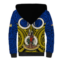 Vanuatu Torba Province Sherpa Hoodie Pig Tusk Mix Maori Pattern and Namele Leaf LT03 - Polynesian Pride