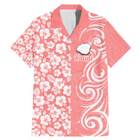 Hawaii Kauai Island Family Matching Mermaid Dress and Hawaiian Shirt Hibiscus Pattern Seamless Tribal Simple Pink Pastel LT03 Dad's Shirt - Short Sleeve Pink - Polynesian Pride