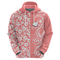 Hawaii Kauai Island Hoodie Hibiscus Pattern Seamless Tribal Simple Pink Pastel LT03 - Polynesian Pride