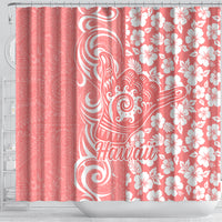 Hawaii Kauai Island Shower Curtain Hibiscus Pattern Seamless Tribal Simple Pink Pastel LT03 - Polynesian Pride