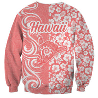 Hawaii Kauai Island Sweatshirt Hibiscus Pattern Seamless Tribal Simple Pink Pastel LT03 - Polynesian Pride