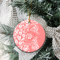 Custom Hawaii Kauai Island Ceramic Ornament Hibiscus Pattern Seamless Tribal Simple Pink Pastel LT03 - Polynesian Pride