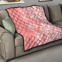 Custom Hawaii Kauai Island Quilt Hibiscus Pattern Seamless Tribal Simple Pink Pastel LT03 - Polynesian Pride