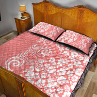 Custom Hawaii Kauai Island Quilt Bed Set Hibiscus Pattern Seamless Tribal Simple Pink Pastel LT03 - Polynesian Pride