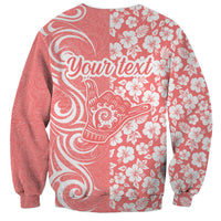Custom Hawaii Kauai Island Sweatshirt Hibiscus Pattern Seamless Tribal Simple Pink Pastel LT03 - Polynesian Pride
