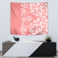 Custom Hawaii Kauai Island Tapestry Hibiscus Pattern Seamless Tribal Simple Pink Pastel LT03 - Polynesian Pride
