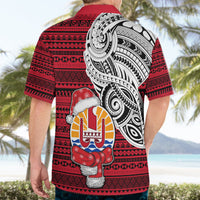 French Polynesia Christmas Hawaiian Shirt Santa Hold Seal with Polynesian Tribal Tattoo LT03 - Polynesian Pride