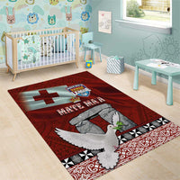 Mate Ma'a Tonga Area Rug Haʻamonga ʻa Maui and White Dove - Tongan Kupesi Ngatu