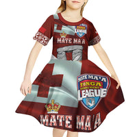 Mate Ma'a Tonga Kid Short Sleeve Dress Haʻamonga ʻa Maui and White Dove - Tongan Kupesi Ngatu