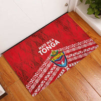 Mate Ma'a Tonga Rubber Doormat Douple White Dove and Kupesi Ngatu Art Tattoo