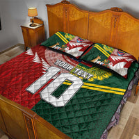 Custom Mate Ma'a Tonga and Australia Kangaroo Quilt Bed Set Nation Seal with Mascot Aboriginal and Tongan Kupesi Ngatu Art