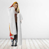 Rotuma Island Hooded Blanket Fijian Tapa with Polynesian Art and Hibiscus