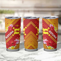 Rotuma Island Tumbler Cup Fijian Tapa with Polynesian Art and Hibiscus LT03 - Polynesian Pride