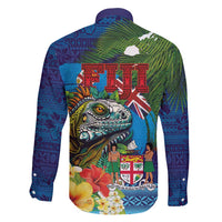 Fiji Iguana-Coat of Arms Family Matching Mermaid Dress and Hawaiian Shirt with Hibiscus and Plumeria Palm Tree Tapa Art LT03 - Polynesian Pride