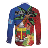 Personalised Fiji and Rotuma Together Family Matching Off The Shoulder Long Sleeve Dress and Hawaiian Shirt Fjian Masi and Pacific Pattern Mix Culture