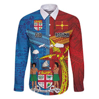 Personalised Fiji and Rotuma Together Family Matching Off Shoulder Short Dress and Hawaiian Shirt Tapa and Pacific Art Pattern with Cultural Emblems Half Style