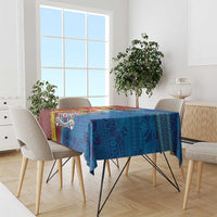 Personalised Fiji and Rotuma Together Tablecloth Tapa and Pacific Art Pattern with Cultural Emblems Half Style