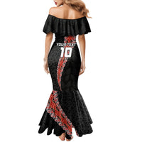 Custom New Zealand Rugby Mermaid Dress Maori and Silver Fern Half Style LT03 - Polynesian Pride