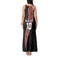 Custom New Zealand Rugby Tank Maxi Dress Maori and Silver Fern Half Style LT03 - Polynesian Pride