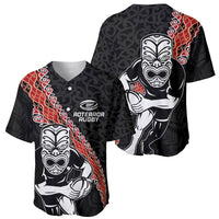New Zealand Maori Warrior Rugby Baseball Jersey Maori and Silver Fern Half Style LT03 - Polynesian Pride
