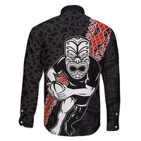 New Zealand Maori Warrior Rugby Family Matching Long Sleeve Bodycon Dress and Hawaiian Shirt Maori and Silver Fern Half Style