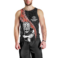New Zealand Maori Warrior Rugby Men Tank Top Maori and Silver Fern Half Style LT03 - Polynesian Pride