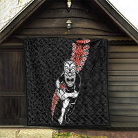 New Zealand Maori Warrior Rugby Quilt Maori and Silver Fern Half Style LT03 - Polynesian Pride