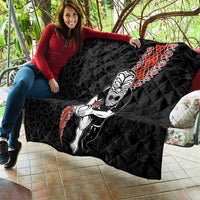 New Zealand Maori Warrior Rugby Quilt Maori and Silver Fern Half Style LT03 - Polynesian Pride