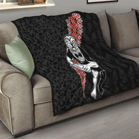 New Zealand Maori Warrior Rugby Quilt Maori and Silver Fern Half Style LT03 - Polynesian Pride