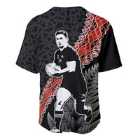 New Zealand Maori Rugby Player Baseball Jersey Maori and Silver Fern Half Style LT03 - Polynesian Pride