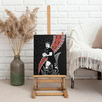 New Zealand Maori Rugby Player Canvas Wall Art Maori and Silver Fern Half Style LT03 - Polynesian Pride