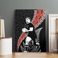 New Zealand Maori Rugby Player Canvas Wall Art Maori and Silver Fern Half Style LT03 - Polynesian Pride