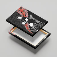 New Zealand Maori Rugby Player Canvas Wall Art Maori and Silver Fern Half Style LT03 - Polynesian Pride