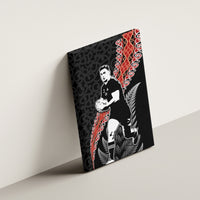 New Zealand Maori Rugby Player Canvas Wall Art Maori and Silver Fern Half Style LT03 - Polynesian Pride