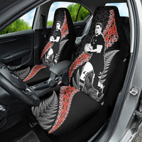 New Zealand Maori Rugby Player Car Seat Cover Maori and Silver Fern Half Style