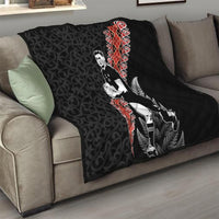 New Zealand Maori Rugby Player Quilt Maori and Silver Fern Half Style LT03 - Polynesian Pride